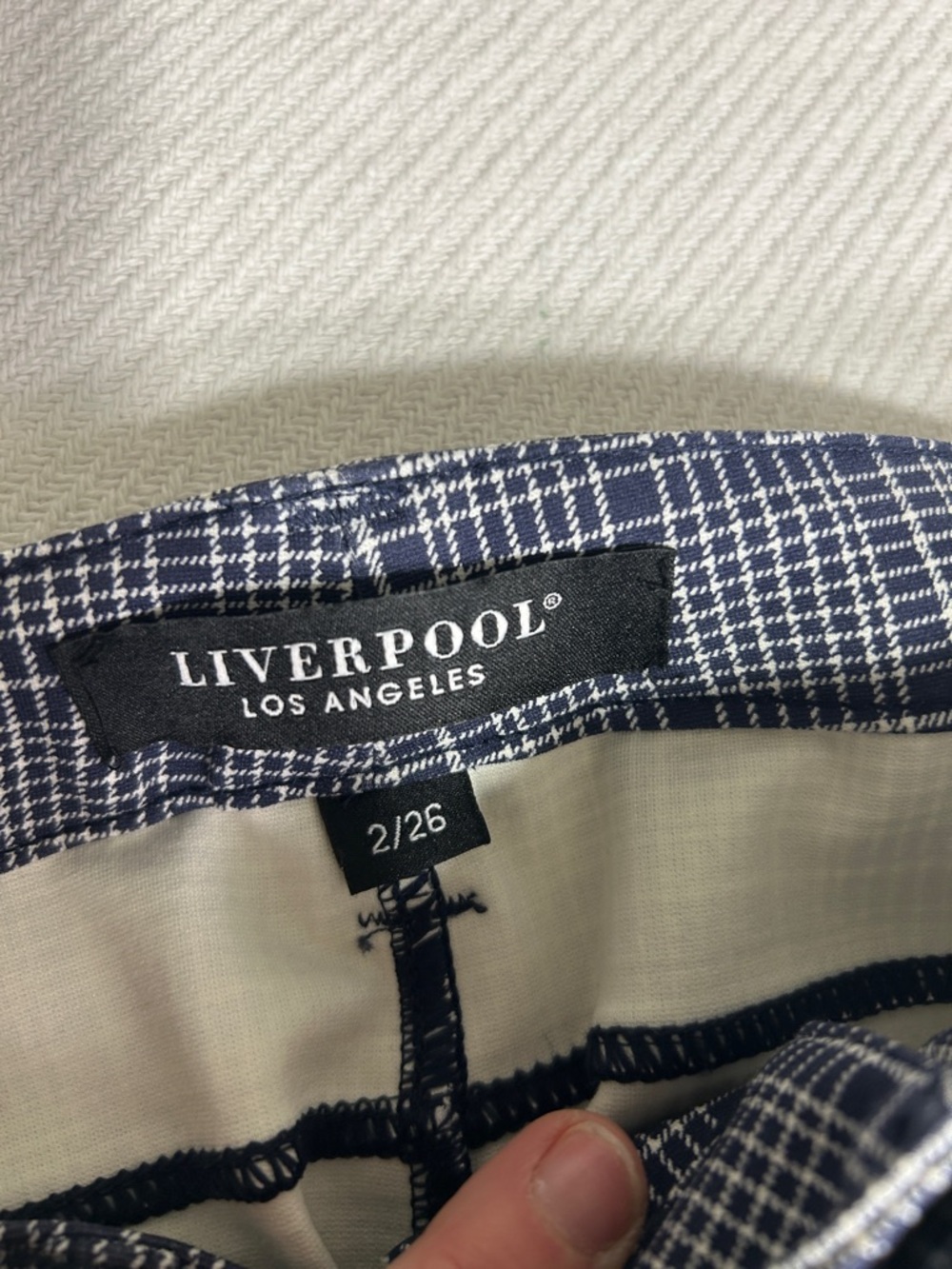 Liverpool Navy and White Plaid Pants - Classic Windowpane - Picture 3 of 4